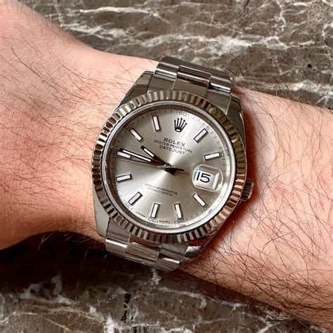 rolex datejust 41 silver dial oyster bracelet